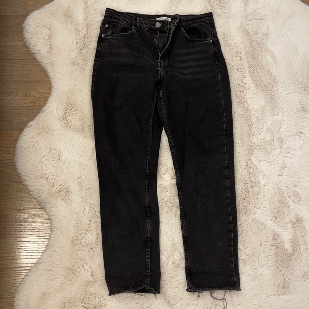 Bershka black straight leg jeans